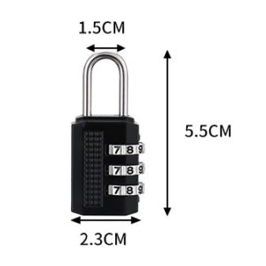 3-numeroinen riippulukko (musta)