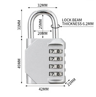 4-numeroinen riippulukko (hopea)